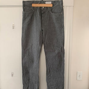 Gustin straight fit heather gray selvedge jeans 35